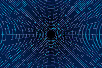 Obraz premium Hi tech backround. Blue hi-tech blue dark backdrop. Modern, cyber, neon background. Abstract web circles.
