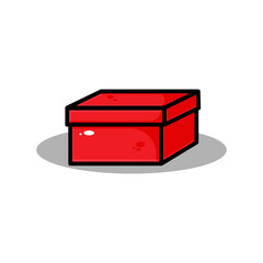 vector box illustration design. The box with an outline is suitable for stickers, icons, mascots, logos, clip art, and other graphic purposes