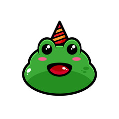 vector happy frog illustration design. The happy frog with an outline is suitable for stickers, icons, mascots, logos, clip art, and other graphic purposes