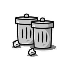 vector garbage illustration design. The garbage with an outline is suitable for stickers, icons, mascots, logos, clip art, and other graphic purposes