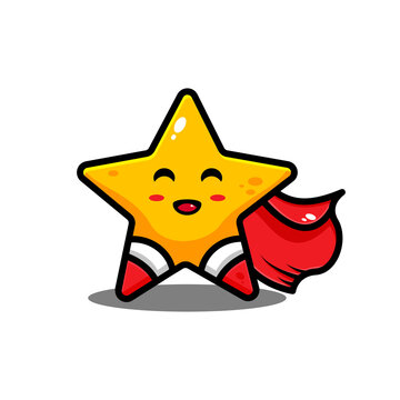 vector super hero star illustration design. The super hero star with an outline is suitable for stickers, icons, mascots, logos, clip art, and other graphic purposes