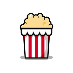 vector popcorn illustration design. The popcorn with an outline is suitable for stickers, icons, mascots, logos, clip art, and other graphic purposes