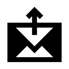 
An icon of upload mail, linear design 

