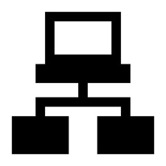 
A laptop network outline icon design 

