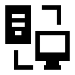 
A system server icon in linear design 

