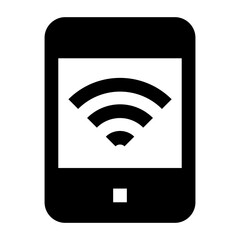 
A mobile wifi icon in linear design 

