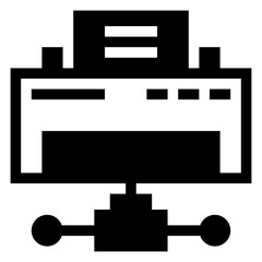 
Paper inside machine denoting shared printer linear icon, download premium design

