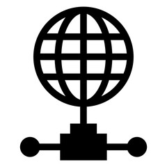 
A global network icon in linear design 

