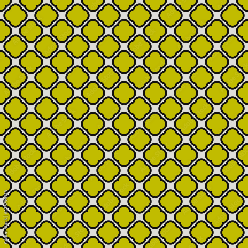 Aufkleber Yellow shapes diagonal location. White background and same decor texture.