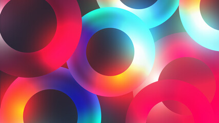 Bright modern abstract retro background with multicolored simple moving geometric shapes on the background. 