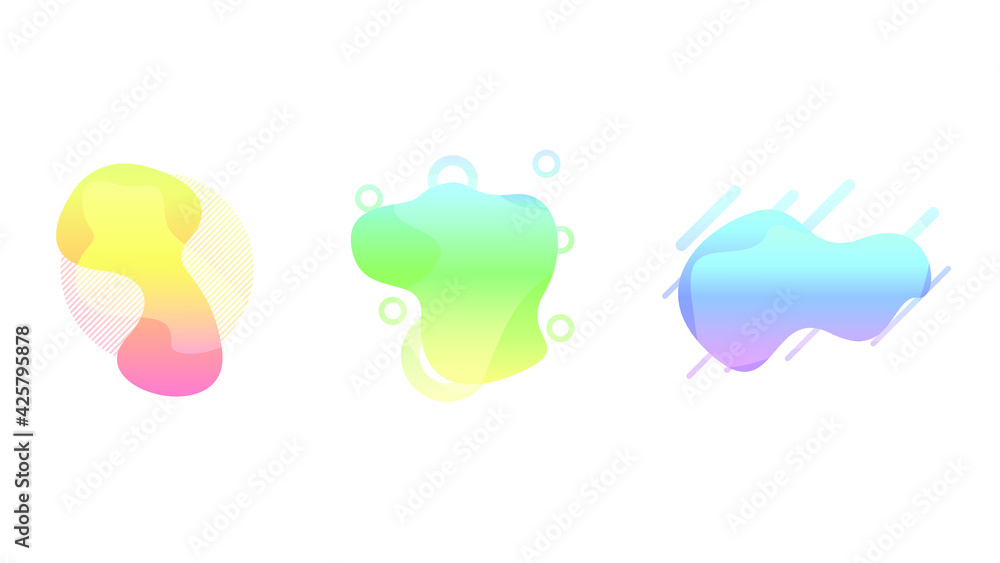 Aufkleber abstract set liquid color collection geometric shapes fluid gradient dynamic elements banner logo ve