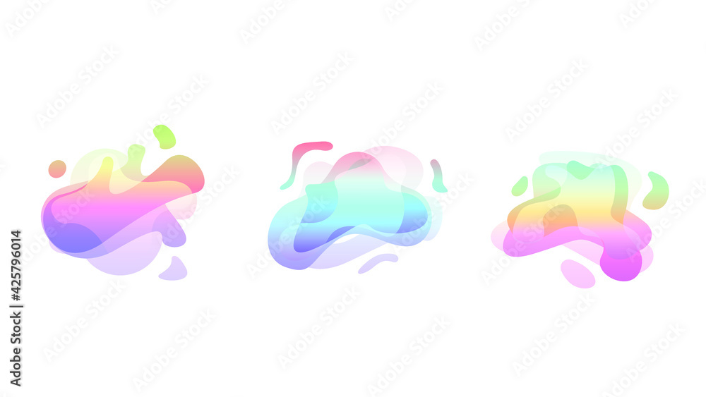 Poster abstract set liquid color collection geometric shapes fluid gradient dynamic elements banner logo ve