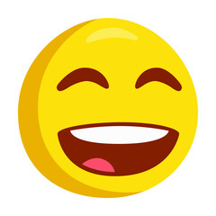 Obraz premium Grinning Smiling Emoji Icon Illustration. Happy Vector Symbol Emoticon Design Doodle Vector.