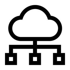 
Icon of cloud network in editable design 


