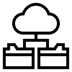 
Cloud folders icon in linear design 

