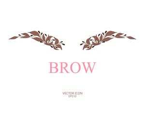 Vector image of decorative eyebrows. logo. vector. logo for browist 