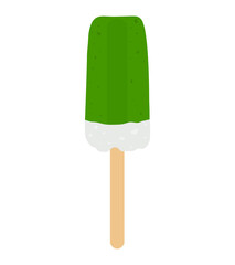 Green ice cream on a stick vector illustration