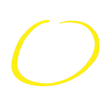 Gelber Kreis - schnell gemalt mit einem Stift