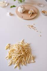 Italian Trofie pasta used traditionally with Pesto sauce