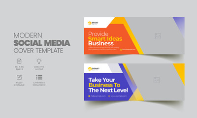 Social Media Timeline Cover and Web Banner Template for Cleaning service, Real Estate, Gym, Corporate Business