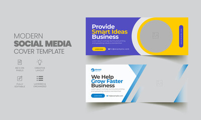 Social Media Timeline Cover and Web Banner Template for Cleaning service, Real Estate, Gym, Corporate Business