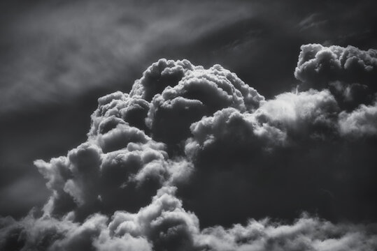 Sky clouds in black and white