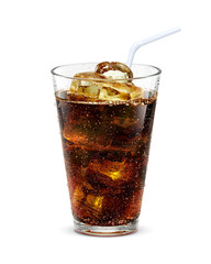 グラス コーラ 氷 飲み物 イラスト リアル ストロー