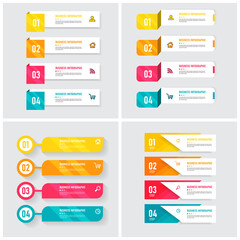 Pack infographic element template vector.