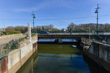 Embouchure, chemin de randonnée, rivière, L’Orge,  Athis Mons, Essonne, 91