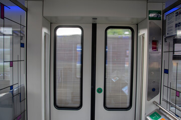 Closed Door At An Sprinter Train At Utrecht The Netherlands 25-9-2020
