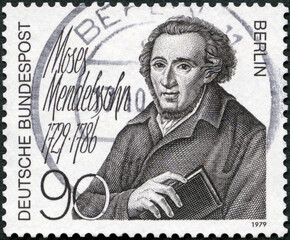 GERMANY - 1979: shows Moses Mendelssohn (1729-1786), 1979