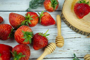 Fresh ripe strawberries close up