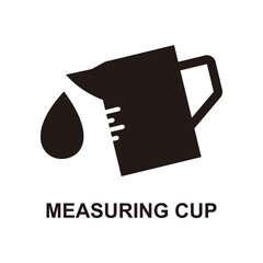 Measuring cup icon. Black filled vector illustration