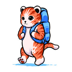 the adventure cat illustration vector