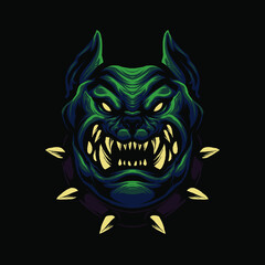 angry dog head illustration design