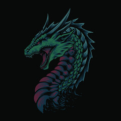 the dragon head illustration design