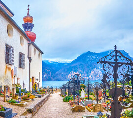 The Parish Church's cemetery in Traunkirchen, Austria