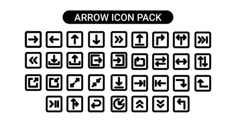 Set arrow icon. Collection different arrows sign. Black vector arrows