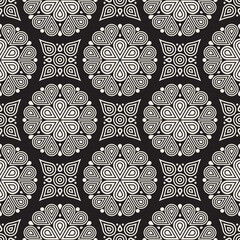 Vector seamless pattern. Modern stylish abstract texture. Repeating geometric circle and star tiles from decorative elements.
