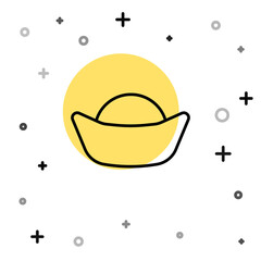 Black line Sushi icon isolated on white background. Traditional Japanese food. Random dynamic shapes. Vector