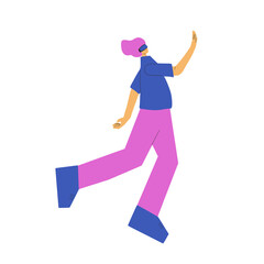 Man with vr glasses. Vector virtual reality set