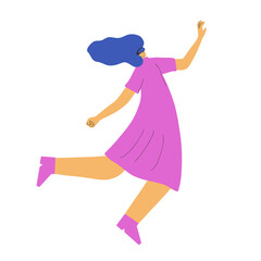 Woman with vr glasses. Vector virtual reality set