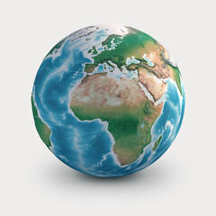 Planet Earth globe. Geography of the world from space, focused on Europe, Africa and Middle East - 3D illustration, elements of this image furnished by NASA. © mozZz