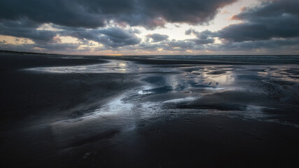 Fototapeta na wymiar Dawn at the north sea on Ameland