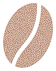 Vector coffee bean coronavirus mosaic icon combined for pandemic projects. Coffee bean mosaic is done of little coronavirus viral items.