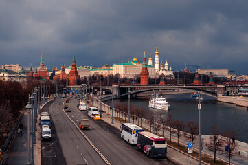 Moscow city, view of the Kremlin and the river