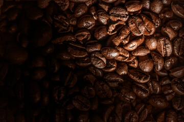 Freshly roasted coffee beans background