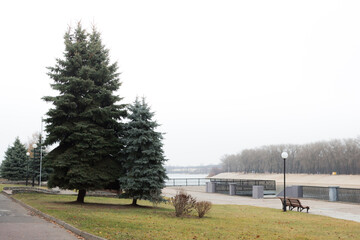 The quay of the river Sozh. Gomel, Belarus.