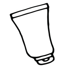 Hand drawn  doodle sunscreem.Summer doodle.Vector doodle illustration