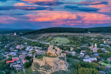 Panorama of the city of Surami, travel to Georgia